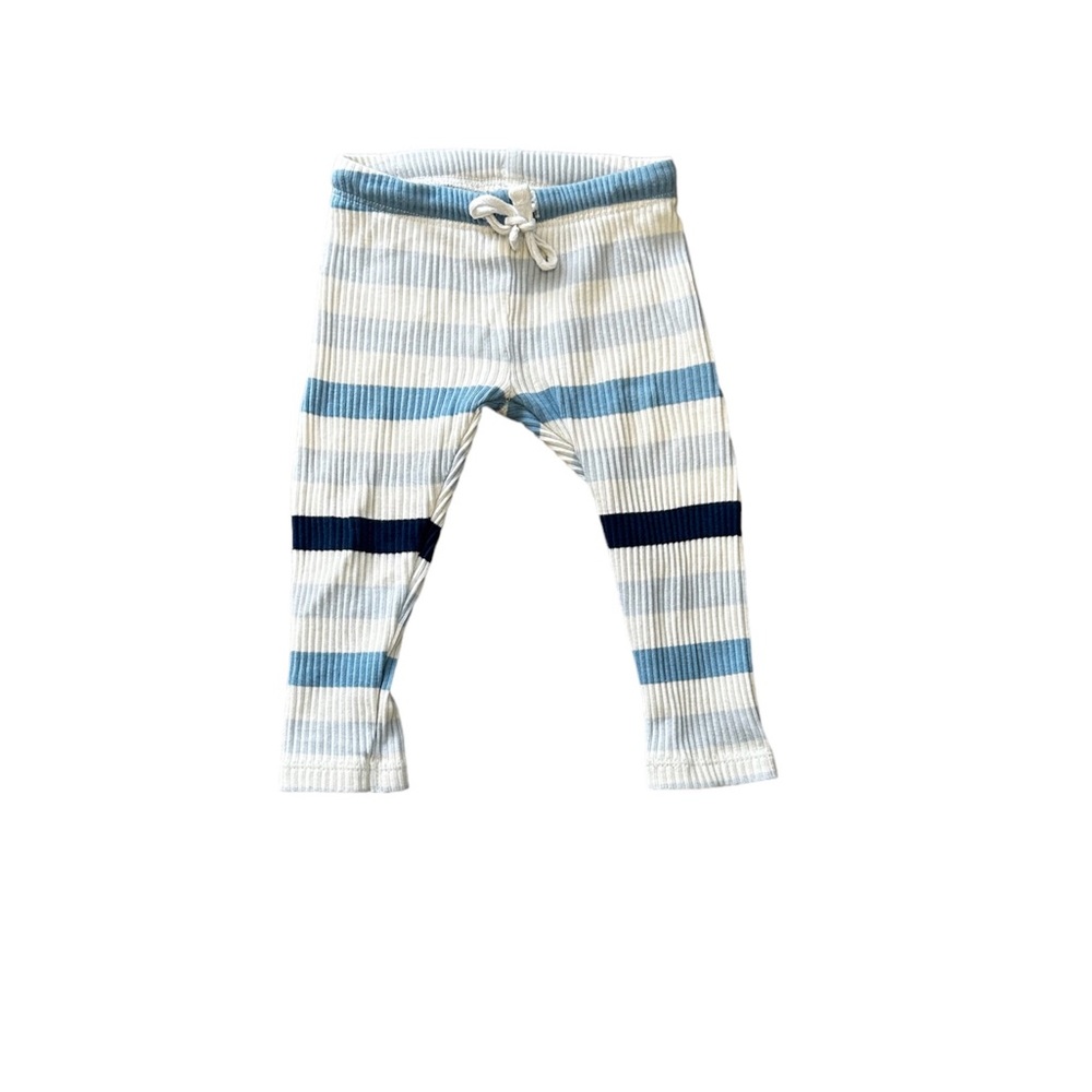 Bee and Dee Blue and White Striped Ribbed Pants size 18m